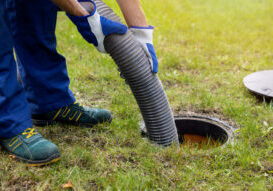 Pumping Out Household Septic Tank. Drain And Sewage Cleaning Service